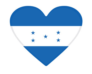 Honduras flag heart shaped. vector