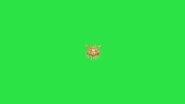 the sun approaches on green screen from the Ch&acirc;teau de Versailles  on green screen