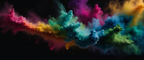 Abstract Art Colored Powder Black