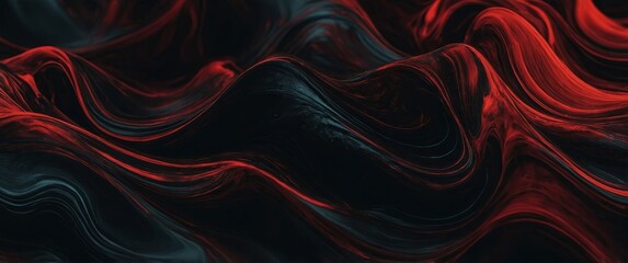 Abstract dark backgorund in red and black tones of wavy substances.