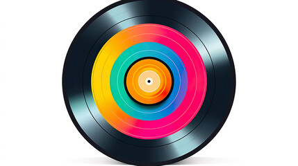 Pure white background with an isolated vinyl record