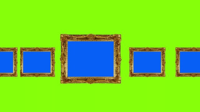 picture frame 4x3  size moving on green screen