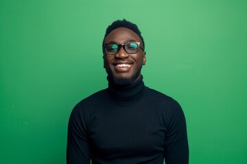 Smiling Man in Glasses, Confident Business Attire, Modern Office Background