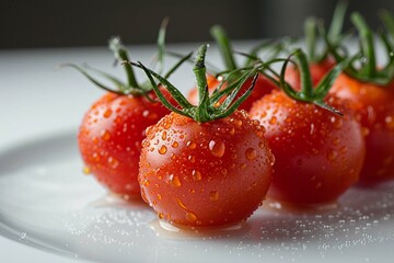 Fresh Cherry Tomatoes on a Plate