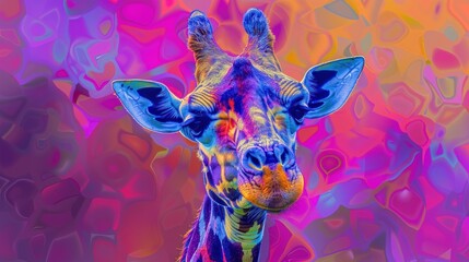 Giraffe with Abstract Background