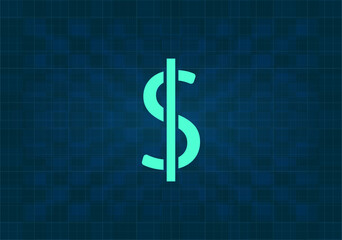 Obraz premium Значок вектора на синем фоне с градиентом