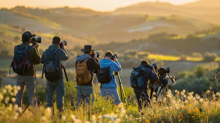 Photographers Capturing Sunset Landscape