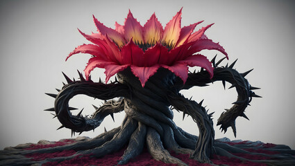 a flower with spikes on it's head