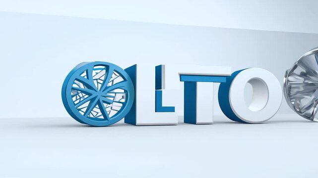  LTO on background of snowflakes. Concept: technology advertising, winter theme, IT industry.