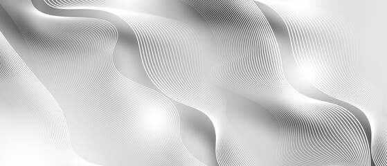 Gray and white abstract background with flowing particles