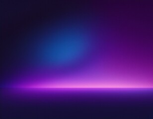 Fototapeta premium neon purple wallpaper on dark background, Dark blue purple glowing grainy gradient background black noise texture