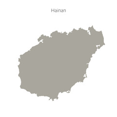 Obraz premium Hainan island silhouette map, region of China.