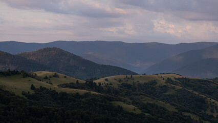 Mountain landscape with clouds in the morning