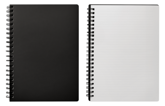 Black offiice notebook isolated on transparent background	