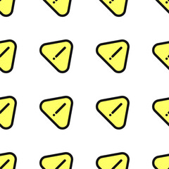 Danger sign seamless vector background. Warning exclamation mark icon in triangle vector. Danger symbol vector. Vector illustration.