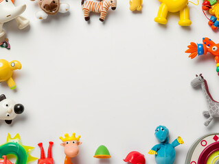 Obraz premium Colorful cartoon candy frame vector illustration for Easter or birthday card design