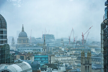 Naklejka premium London, UK - City buildings and city streets