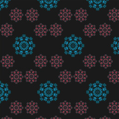 seamless  Batik Indonesians Ikat floral embroidery Vector paisley pattern on black background. Aztec style abstract vector illustration.
design for texture ,fabric ,clothing wrapping ,decoration.
