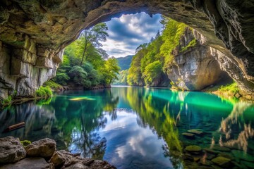 Fototapeta premium The lake in the cave