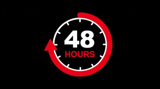 Round 48 Hours Service Icon, Alpha Channel, Transparent Background