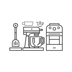 kitchen appliances minimalist line art icon logo symbol