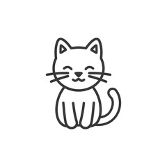Fototapeta premium kitten minimalist line art icon logo symbol