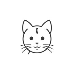 kitten minimalist line art icon logo symbol