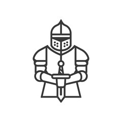 knight minimalist line art icon logo symbol