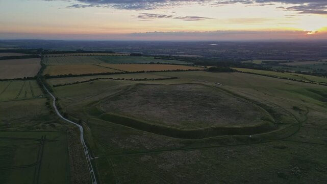 Aerial view at Uffington Castle Oxfordshire