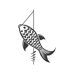 Fototapeta premium koinobori carp shaped windsocks minimalist line art icon logo symbol