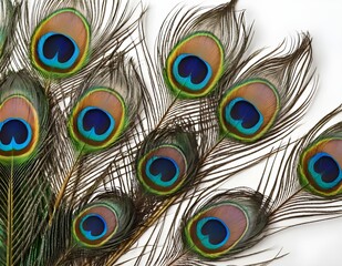 Obraz premium Close Up of Peacock Feathers With Eye Spots, beautiful background