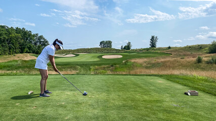 Woman Playing Golf in Wisconsin