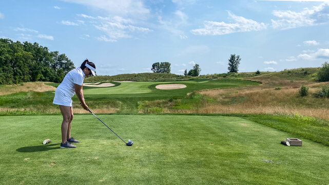 Woman Playing Golf in Wisconsin