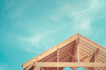 Obraz premium wooden frame of a building against the sky