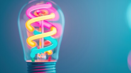 Close-up of neon light bulbs glowing intensely, their vivid colors blending harmoniously in a dark environment, showcasing the allure and impact of modern neon lighting.