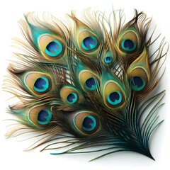 Obraz premium Close Up of Peacock Feathers With Eye Spots, beautiful background