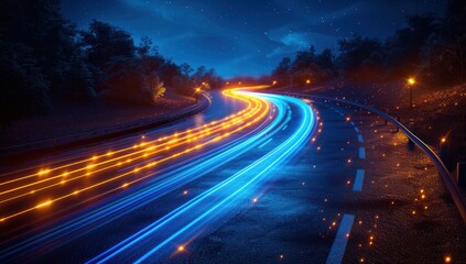 Night Road with Blurry Lights