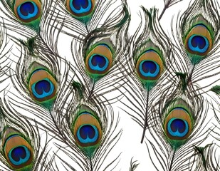 Obraz premium Close Up of Peacock Feathers With Eye Spots, beautiful background