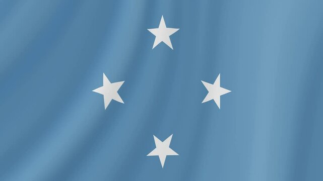 Federated States of Micronesia Waving Flag. Realistic Flag Animation. Seamless Loop Background.
