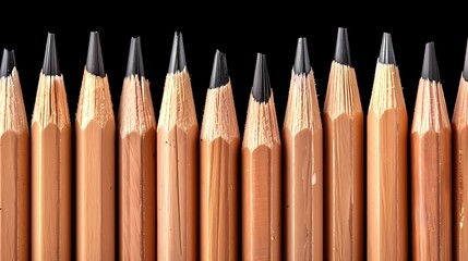 row of pencils