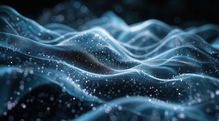 Abstract Blue And White Waves Of Light