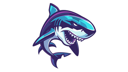 Obraz premium Shark vector mascot logo design with modern illustration concept style for badge, emblem and tshirt printing. angry shark illustration for sport and esport team