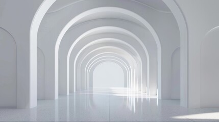 Obraz premium White Archway Corridor