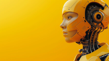 Futuristic Yellow Robot Profile