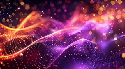 Obraz premium Abstract Glow with Wavy Lines and Bokeh