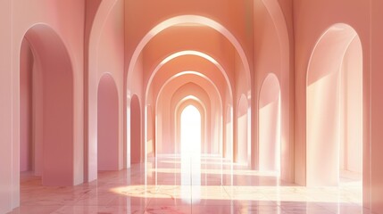 Fototapeta premium Pink Arches with Light