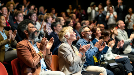 Applauding Audience at a Business Conference ..