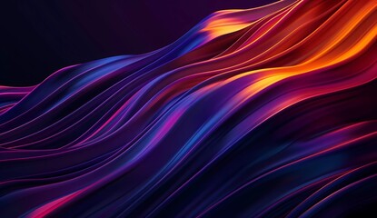 Abstract Fluid Background: Colorful Waves and Lines Design