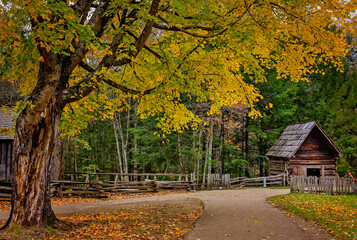 Cades Cove smokehouse at Great Smoky Mountains National Park in Townsend Tennessee