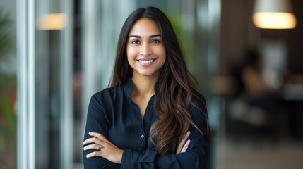 Hispanic smiling toothy Latino Indian successful confid